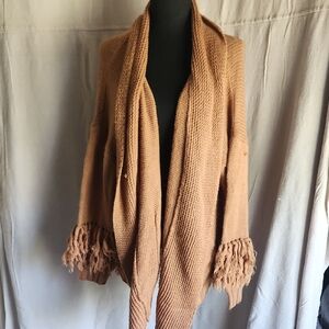 Love Tan Women's Cardigan with Fringe